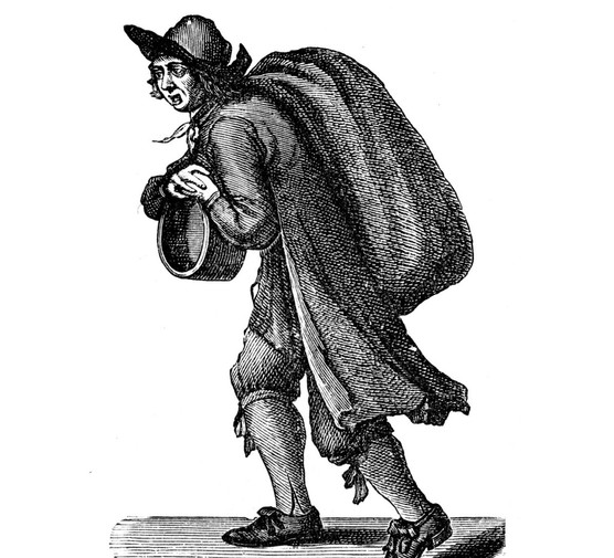 An etching of a 17th-century coal merchant. (Photo by Culture Club/Getty Images)