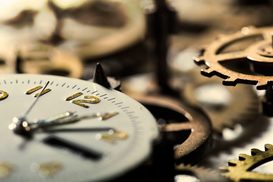 Clock gears in motion