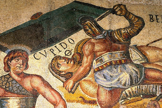 ancient-roman-female-gladiators This 4th-century AD mosaic from Terranova near Tuscolo depicts gladiators locked in combat, capturing the drama and choreography of the arena in late Roman Italy. Even as public spectacles waned in some parts of the empire, scenes like this show how gladiatorial fighting remained a potent form of popular entertainment.