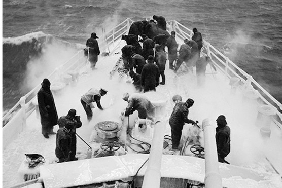 British ships on convoy duty in the North Atlantic