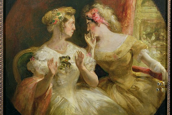 Victorian women gossip at the opera. (Photo by Bridgeman Images) Victorian women gossip at the opera (Photo by Bridgeman Images)