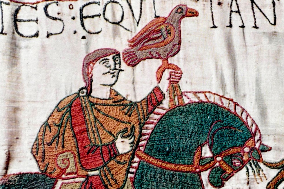 detail-from-bayeux-tapestry This scene comes from the Bayeux Tapestry, the nearly 70-metre-long embroidered narrative that chronicles the events leading to the Norman Conquest of England in 1066.