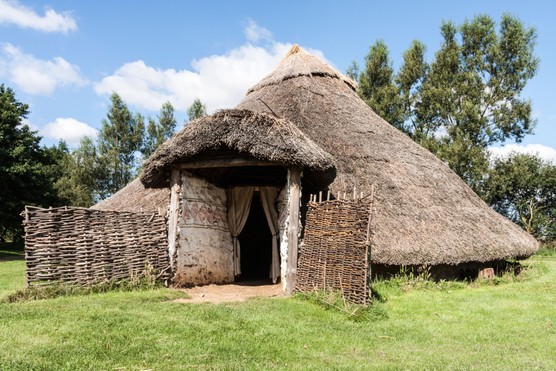 A reconstructed round house at Flag Fen, Peterborough, Cambridgeshire. (Alamy)