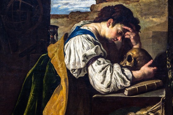 Domenico Fetti painting illustrating a melancholic woman in the early 17th century