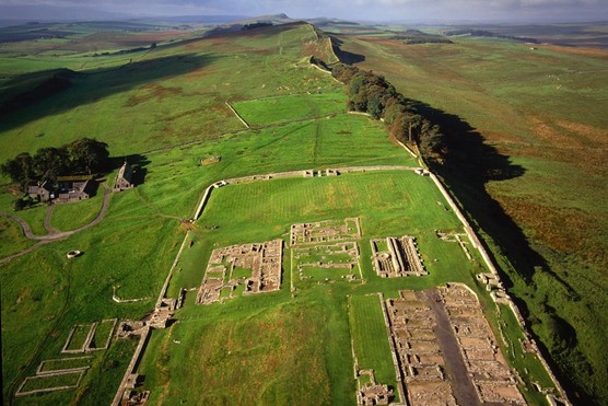 Aerial view of the Roman fort of Vercovicium