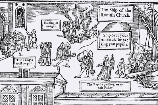 An illustration from the first edition of John Foxe The Book of Martyrs. (Photo by Universal History Archive/Getty Images)