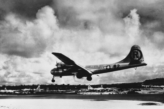 The Enola Gay aircraft, which dropped the first atomic bomb of the Second World War on Hiroshima.