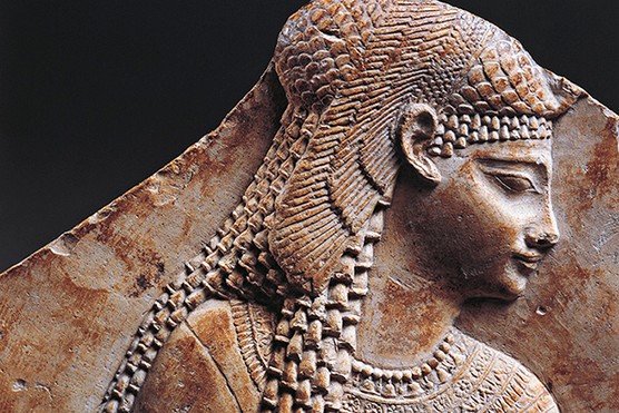 Cleopatra portrayed in relief A bas relief fragment portraying Cleopatra