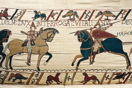 Detail from the Bayeux tapestry, which depicts the Norman conquest of England in 1066. (DeAgostini/Getty Images) Detail from the Bayeux tapestry, which depicts the Norman conquest of England in 1066. (DeAgostini/Getty Images)