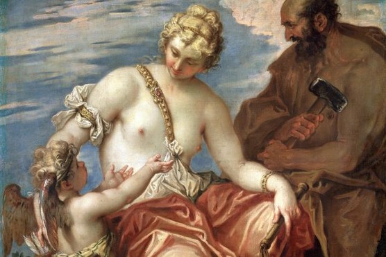 The ancient Roman goddess Venus with the gods Vulcan and Cupid, in a painting by Italian artist Sebastiano Ricci (Photo by Fine Art Images/Heritage Images/Getty Images)
