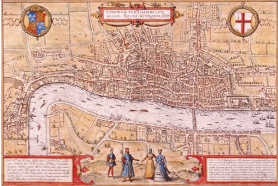 A map of London dating from c1572. (Getty Images) A map of London dating from c1572. (Getty Images)