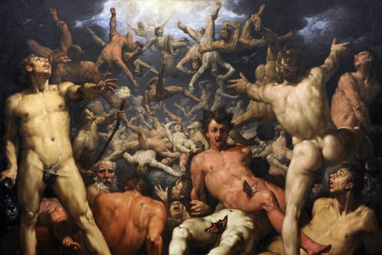 The Fall of the Titans, 1588-90, painting by Cornelis van Haarlem (Photo by PHAS/Universal Images Group via Getty Images)