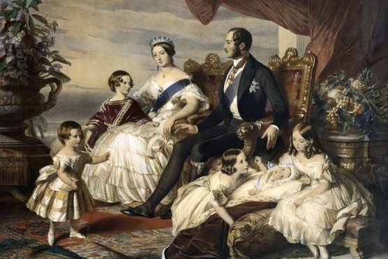 A portrait of Queen Victoria and Prince Albert with five of their nine children, by Frederick Winterhalter. (Photo by © Historical Picture Archive/CORBIS/Corbis via Getty Images) A portrait of Queen Victoria and Prince Albert with five of their nine children, by Frederick Winterhalter
