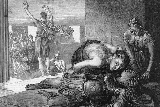 Greek soldier Pheidippides arrives in Athens with news of the Greek victory over the Persians at Marathon, only to die on the spot