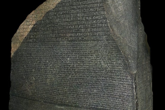 The Rosetta Stone is covered in three scripts, which allowed for the translation of ancient Egyptian hieroglyphs