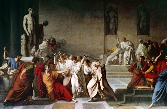 A painting by Vincenzo Camuccini depicting the death of Julius Caesar in the Roman Senate. (Photo by Leemage/Corbis via Getty Images)