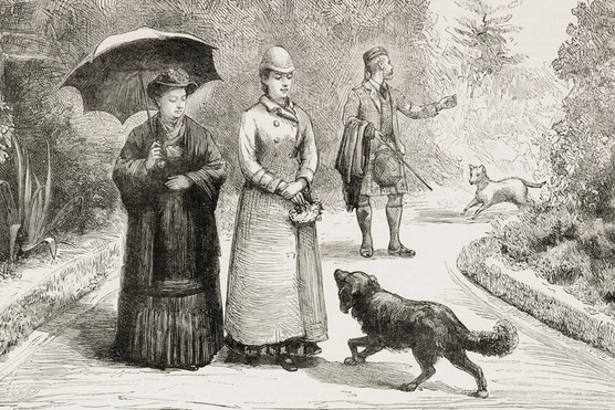 Queen Victoria with her daughter Princess Beatrice at Balmoral Castle. Dogs seem to have been Victoria's favourite animal, writes Richard Sugg. (De Agostini Picture Library)