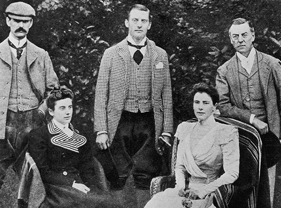 Joseph Chamberlain (far right) pictured with his sons Neville (far left) and Austen, daughter Hilda (front left) and third wife, Mary Endicott (Photo by Three Lions/Hulton Archive/Getty Images) Joseph Chamberlain (far right) pictured with his sons Neville (far left) and Austen, daughter Hilda (front left) and third wife, Mary Endicott (Photo by Three Lions/Hulton Archive/Getty Images)