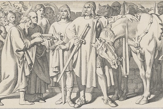 Tostig Godwinson, brother of King Harold II of England, and King Harald Hardrada of Norway receive the submission of the city of York (Photo by Hulton Archive/Getty Images) Tostig Godwinson, brother of King Harold II of England, and King Harald Hardrada of Norway receive the submission of the city of York