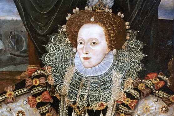 Elizabeth I, shown in a portrait commemorating victory over the Armada