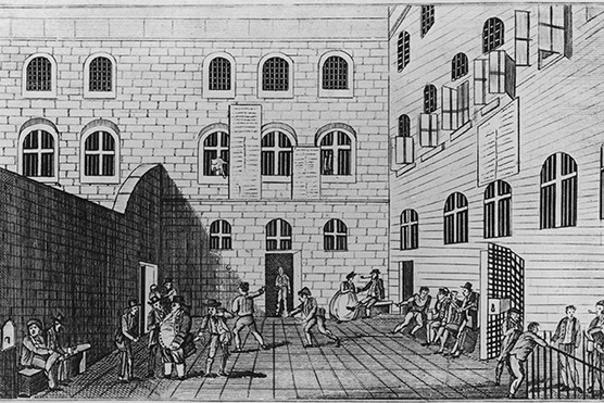 The debtors’ exercise grounds at Newgate prison in 1809. The debtors’ prison was a feature of everyday life in 18th-century England (Photo by Rischgitz/Hulton Archive/Getty Images) The debtors’ exercise grounds at Newgate prison in 1809. The debtors’ prison was a feature of everyday life in 18th-century England (Photo by Rischgitz/Hulton Archive/Getty Images)