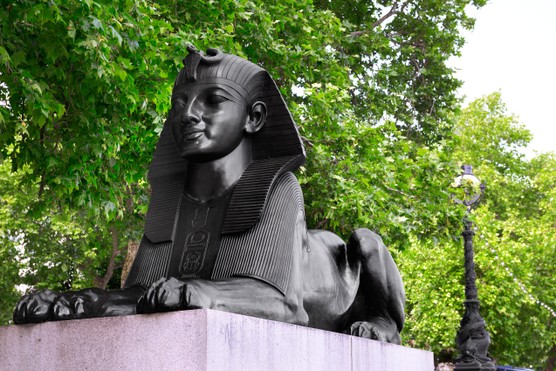 One of the two 19th-century bronze sphinxes sited next to Cleopatra's Needle, London's oldest monument. (Peter Dazeley/Getty Images) One of the two 19th-century bronze sphinxes sited next to Cleopatra's Needle, London's oldest monument. (Peter Dazeley/Getty Images)