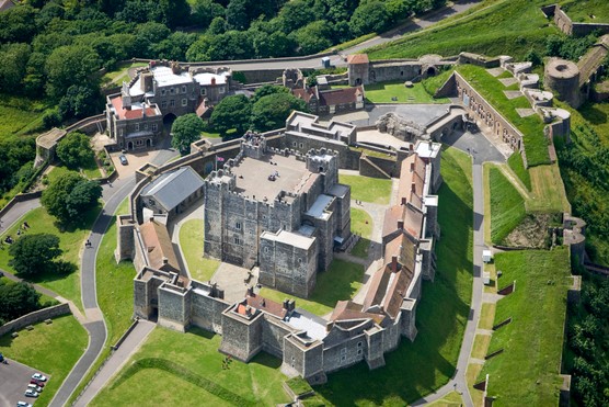 Aerial view of Dover Castle