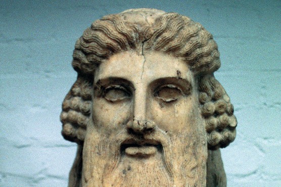 A stone bust of the Greek god Dionysius