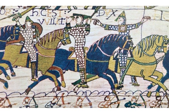 A detail from the Bayeux tapestry depicting the conquest of England by the Normans. (Universal History Archive/UIG via Getty images) A detail from the Bayeux tapestry depicting the conquest of England by the Normans. (Universal History Archive/UIG via Getty images)
