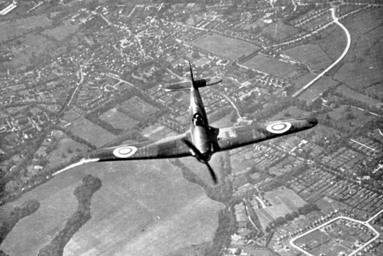 A Hawker Hurricane of Fighter Command on its way to intercept German bombers as they crossed the south coast of England during the Battle of Britain, 1940. (Photo by Ann Ronan Pictures/Print Collector/Getty Images)