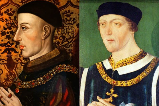 King Henry V (left) in a late-16th- or early 17th-century portrait by an unknown artist; and his son Henry VI (right) in a c1500s portrait (Photos by Universal History Archive/UIG via Getty Images)