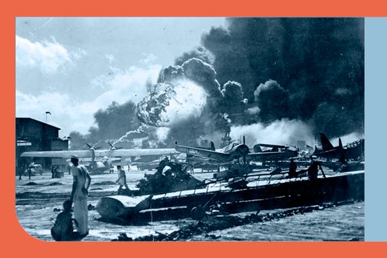 The neutral USA entered World War II only when a Japanese fleet launched a big surprise air raid against its Pacific naval base at Pearl Harbor in Hawaii on 7 December 1941. (Photo by Fox Photos/Getty Images) The neutral USA entered World War II only when a Japanese fleet launched a big surprise air raid against its Pacific naval base at Pearl Harbor in Hawaii on 7 December 1941. (Photo by Fox Photos/Getty Images)
