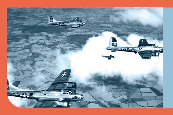 American Flying Fortress bombers and a Mustang fighter practise formation flying over England, training for rain that would help break Nazi resistance. (Photo by PhotoQuest/Getty Images) American Flying Fortress bombers and a Mustang fighter practise formation flying over England, training for rain that would help break Nazi resistance. (Photo by PhotoQuest/Getty Images)