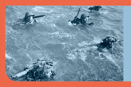 British troops learn to swim in full kit on a training course in May 1944. "A blind man could see something big was about to happen," said one soldier. (Image by Getty Images) British troops learn to swim in full kit on a training course in May 1944. "A blind man could see something big was about to happen," said one soldier. (Image by Getty Images)