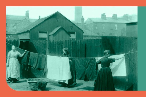 Workhouses were meant to be unpleasant. Inmates worked hard (like these women hanging out laundry c1880). (Photo by Sean Sexton/Hulton Archive/Getty Images)