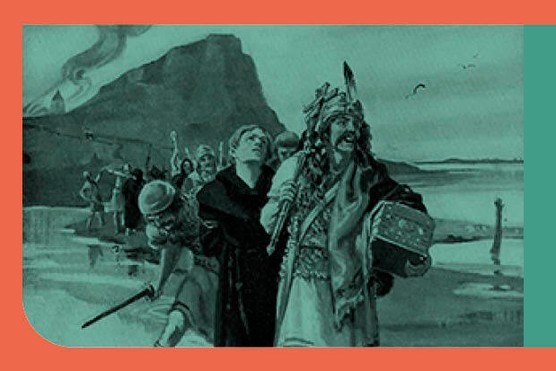 Illustration of the raid on the monastery at Lindisfarne