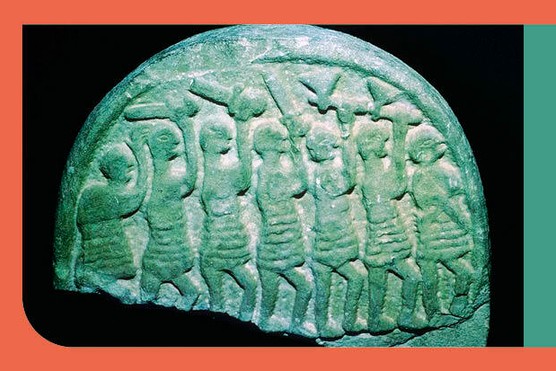 Image of the Lindisfarne Stone from Holy Island, Northumbria. It shows seven warriors, possibly vikings. The Vikings’ first recorded raid on Lindisfarne took place in AD 793. (Photo by CM Dixon/Print Collector/Getty Images)