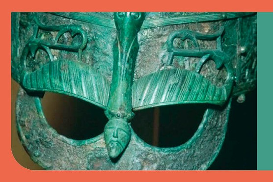 Detail of a Viking helmet from grave one at Vendel, Uppland, Sweden. In the 860s and 870s, the Vikings would bring war to England’s four kingdoms on a massive scale. (Photo by CM Dixon/Print Collector/Getty Images)