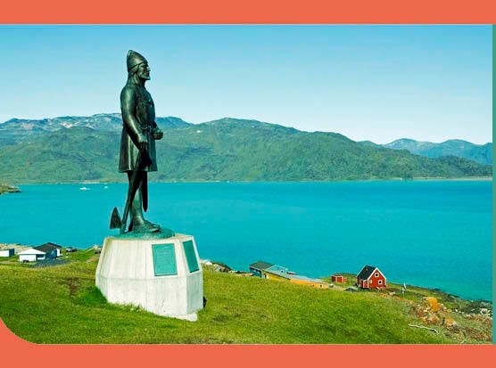 A statue of Leif Eriksson, Erik the Red's son, who sailed to North America, c1000 AD. (Image by RF/Getty Images)