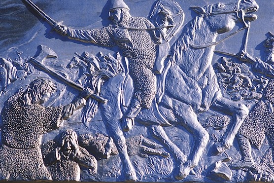 Battle of Hastings plaque. (Neil Holmes/Getty Images)