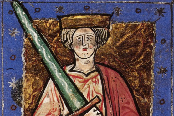 A depiction of King Æthelred II holding a sword
