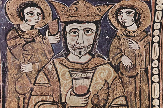 Roger II of Sicily, depicted in an Arabic-style image in the Palatine Chapel of the Norman Palace in Palermo