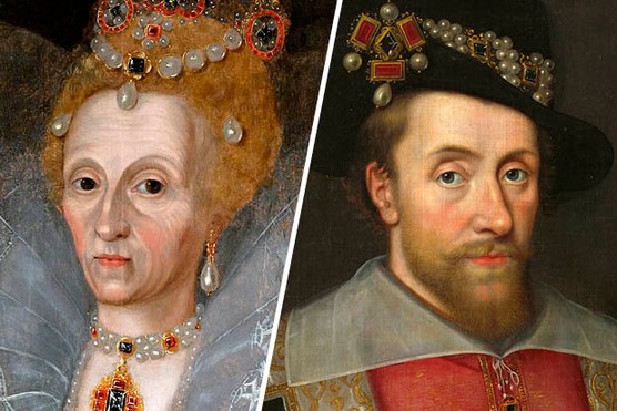 Elizabeth I and James VI & I (Photo by Getty Images and Alamy)