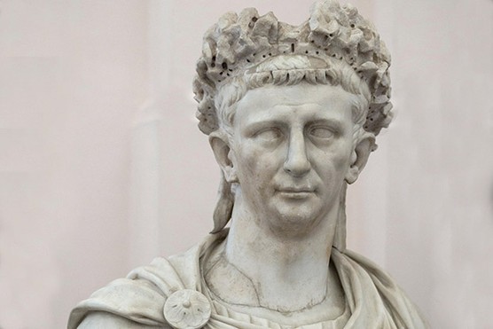 A marble bust of the Roman Emperor Claudius