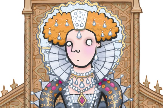 A cartoon of Queen Elizabeth I