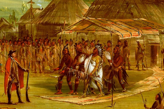 native-american-city-cahokia-lead-image This illustration shows the chief of the Taensa people receiving the French explorer René-Robert Cavelier de La Salle on 20 March 1682. Set in what is now Louisiana, the scene reflects the early encounters between Indigenous nations of the Lower Mississippi Valley and Europeans