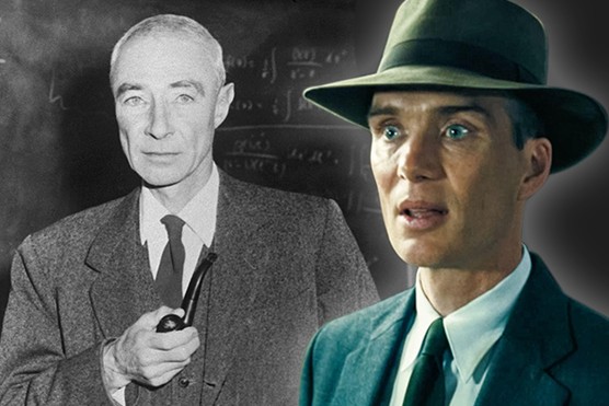 J Robert Oppenheimer (left), and Cillian Murphy