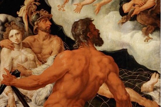 Vulcan caught Venus and Mars in a net and shows them to the laughing Gods. (Photo by Imagno/Getty Images)