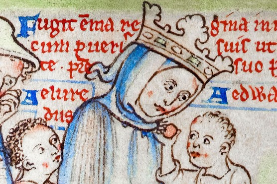 Illustration of Emma of Normandy and two of her children