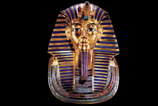 Tutankhamun's blue and gold funerary mask